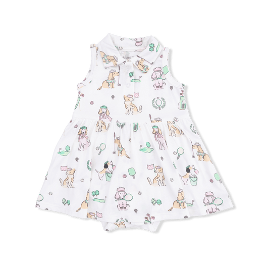 Country Club Dogs Tennis Dress in Pink