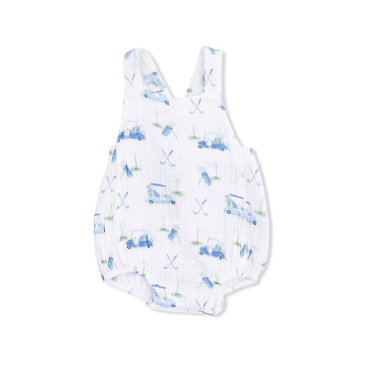 Baby Golf Carts Retro Sunsuit in Blue