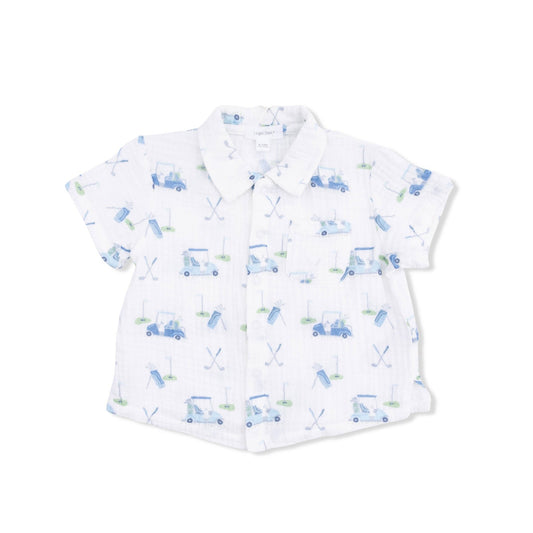 Baby Golf Carts Polo and Casual Short Set in Blue