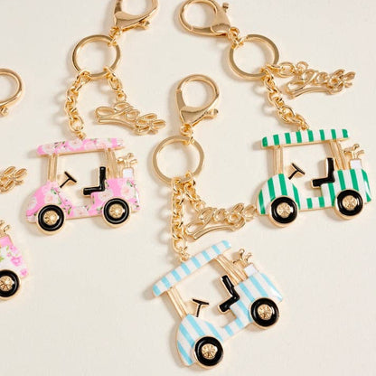 Golf Cart Enamel Bag Charm