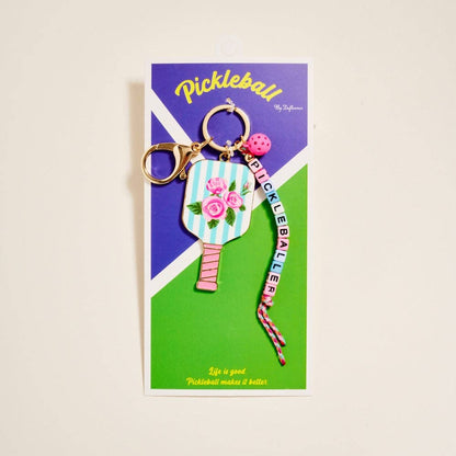 Pickleballer Beaded Bag Charm