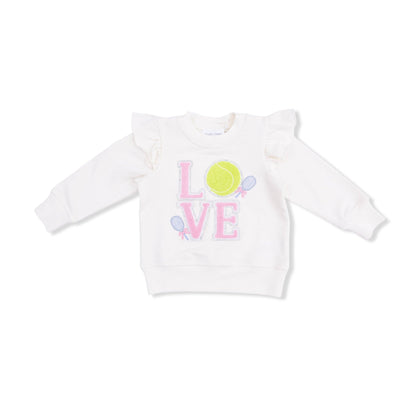 Pretty Tennis Ruffle Sweatshirt