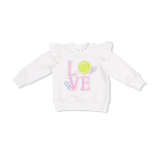 Pretty Tennis Ruffle Sweatshirt