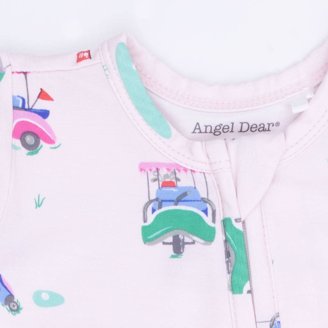 Vintage Golf Carts Ruffle Footie in Pink