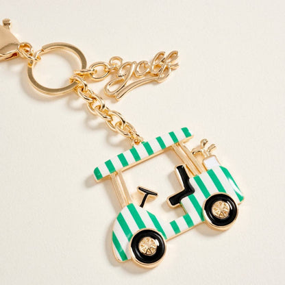Golf Cart Enamel Bag Charm