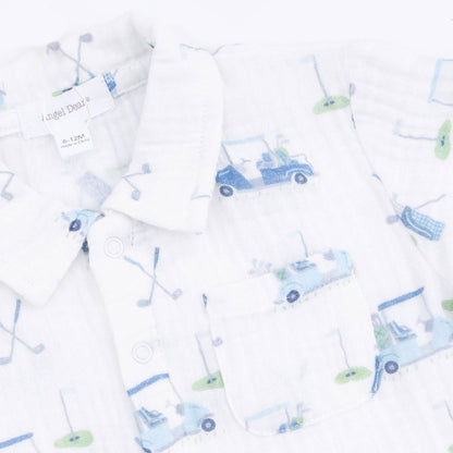Baby Golf Carts Polo and Casual Short Set in Blue
