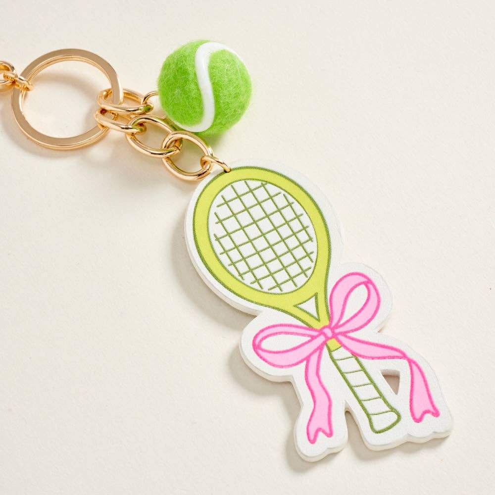 Tennis Racket Bow Bag Charm