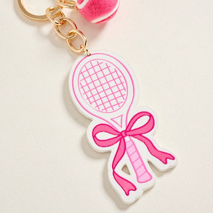 Tennis Racket Bow Bag Charm