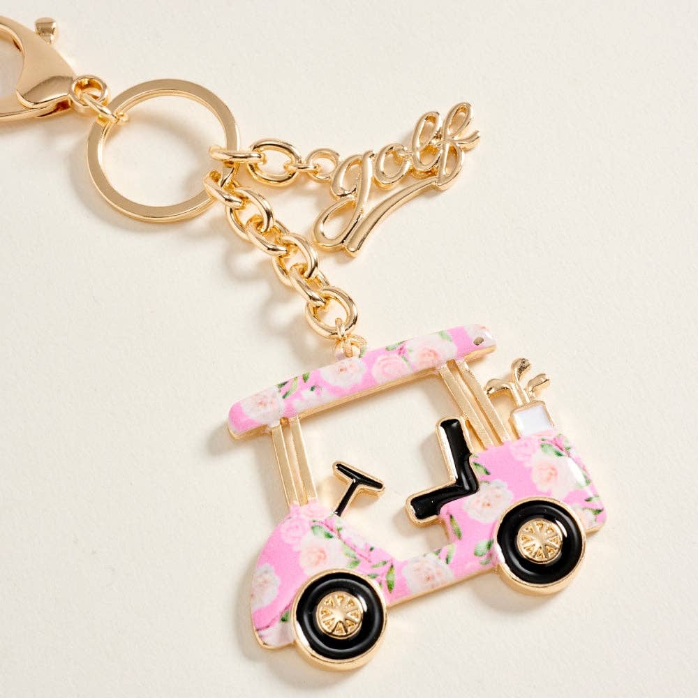 Golf Cart Enamel Bag Charm