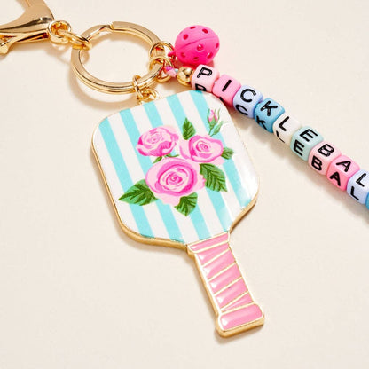 Pickleballer Beaded Bag Charm