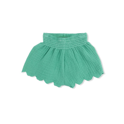 Ming Green Muslin Scallop Short