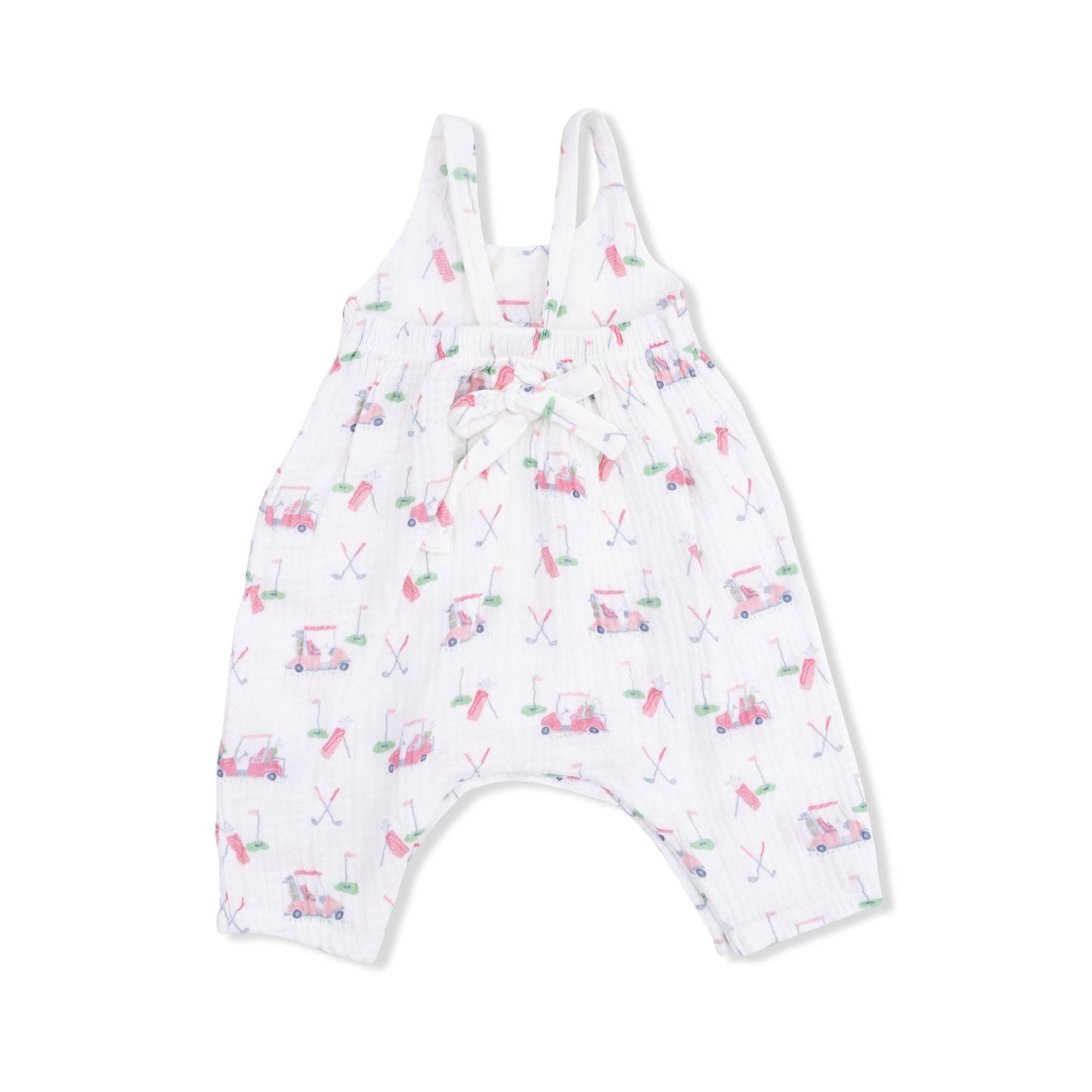Baby Golf Carts Tie Back Romper in Pink