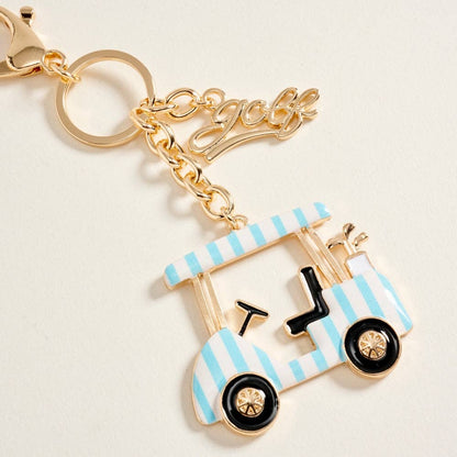 Golf Cart Enamel Bag Charm