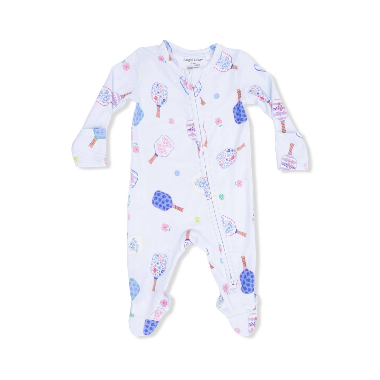 Floral Pickleball 2-Way Zipper Footie