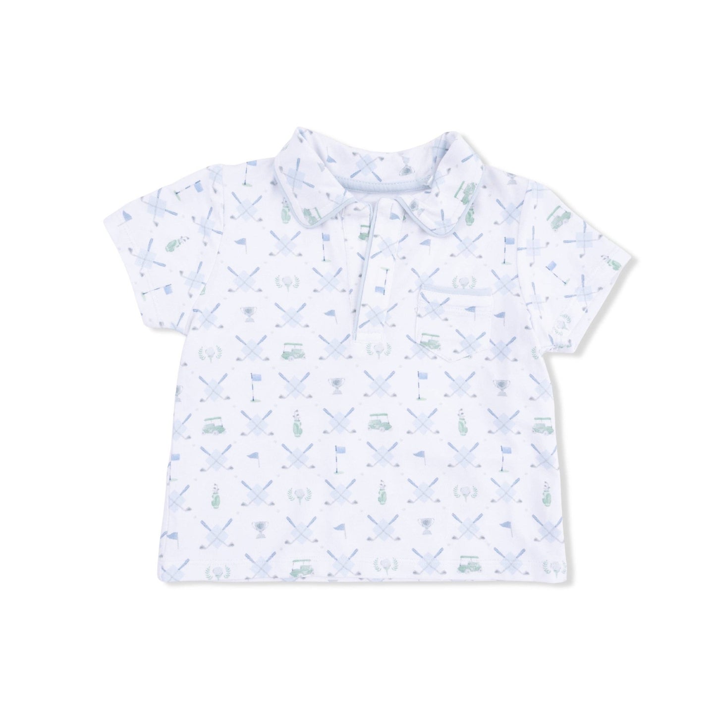 Golf Trellis Polo and Casual Short Set in Blue
