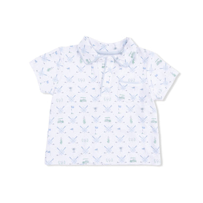 Golf Trellis Polo and Casual Short Set in Blue