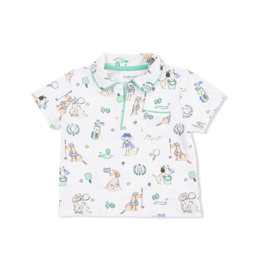 Country Club Dogs Polo Short Set in Neutral
