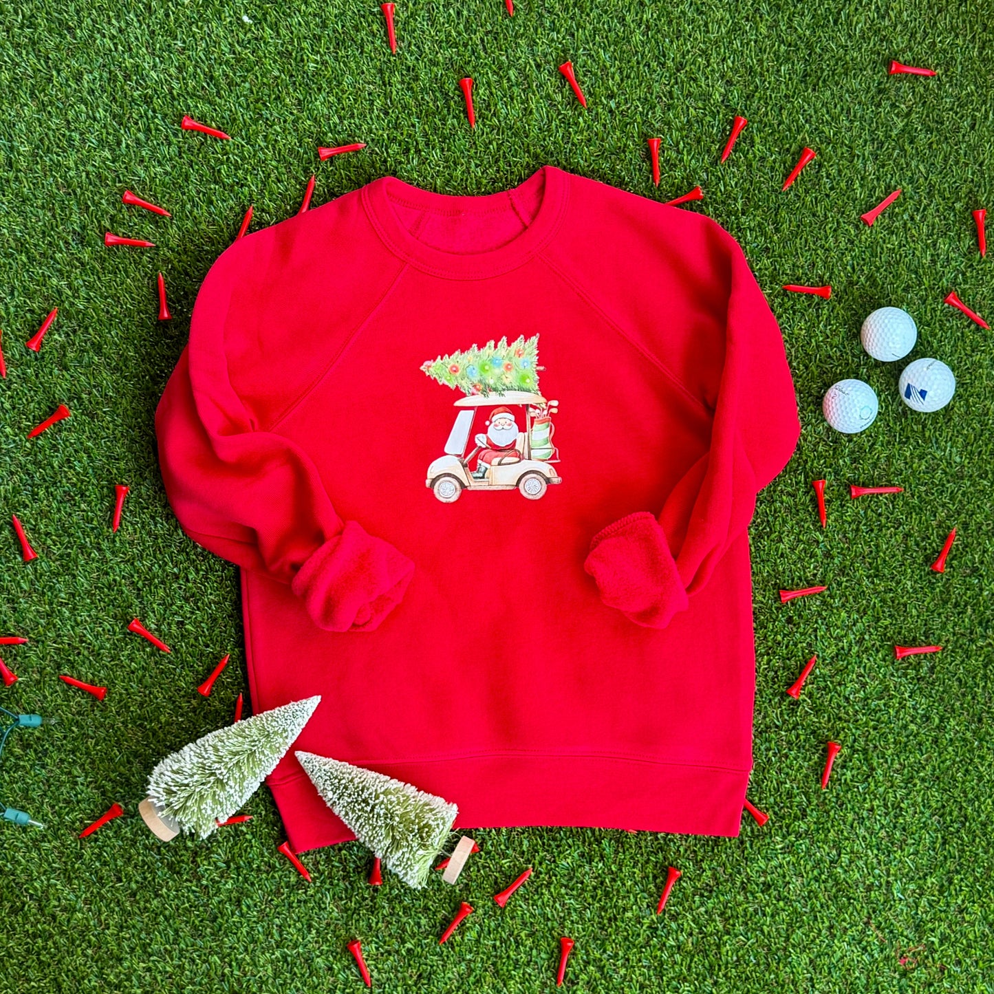 Merry Golf Cart Raglan Sweatshirt