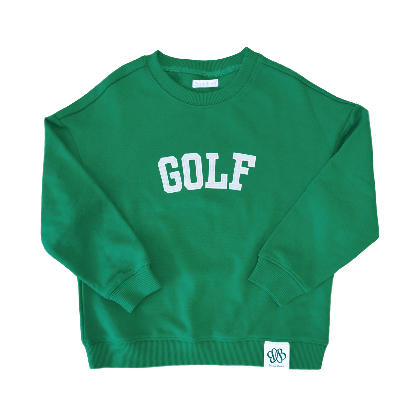 kids golf clothing green sweatshirt with golf on the front