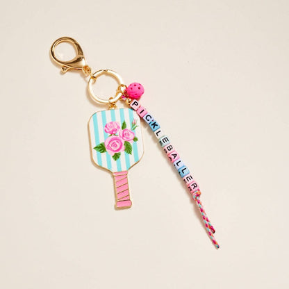 Pickleballer Beaded Bag Charm