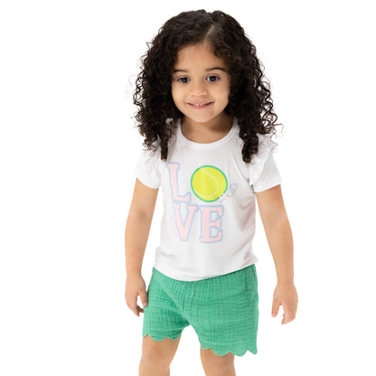 Ming Green Muslin Scallop Short