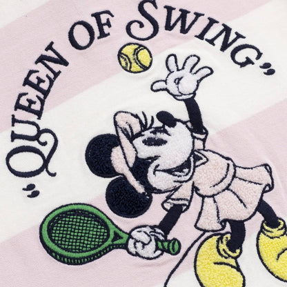 Quarter Zip Tennis Sweatshirt in Pink Stripe