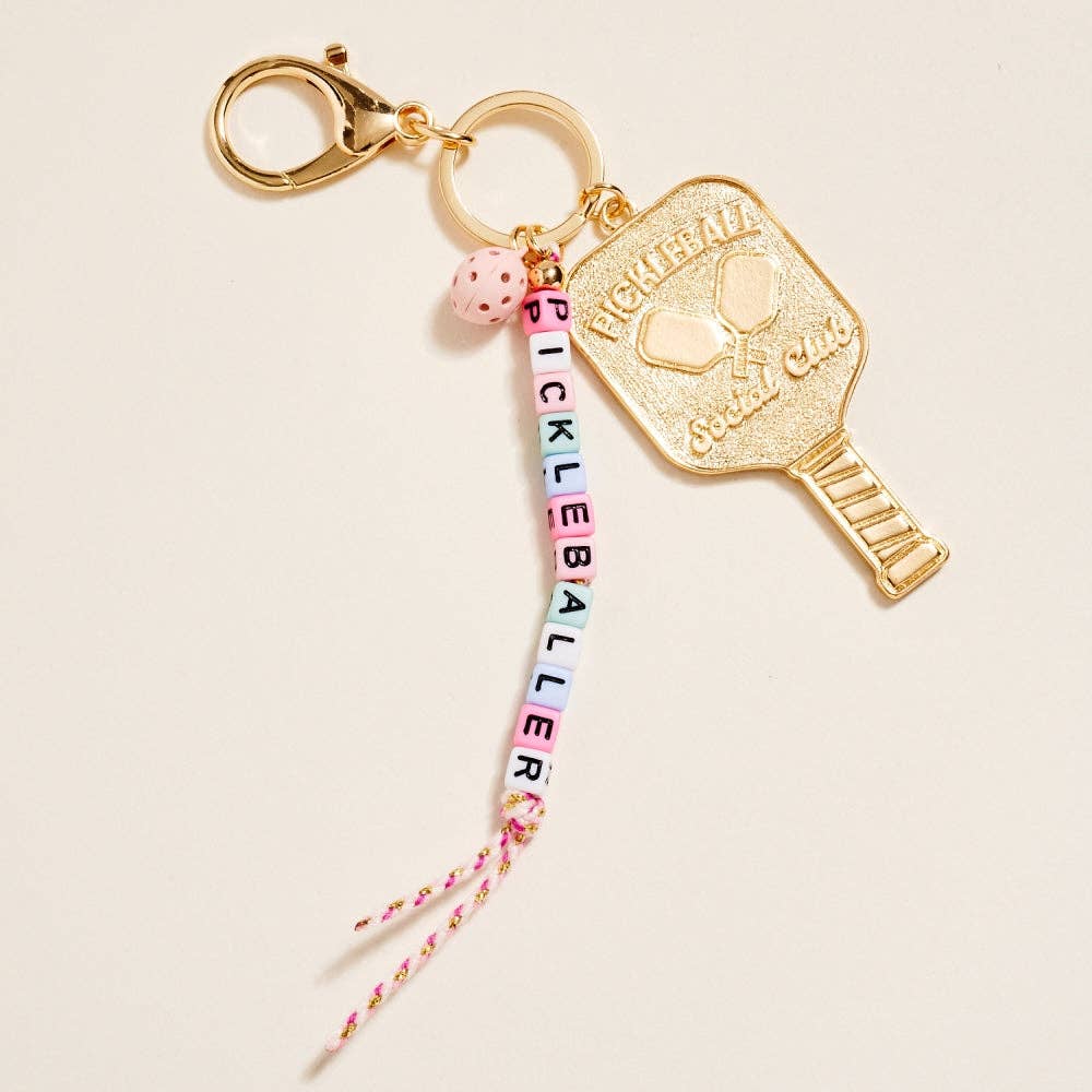 Pickleballer Beaded Bag Charm