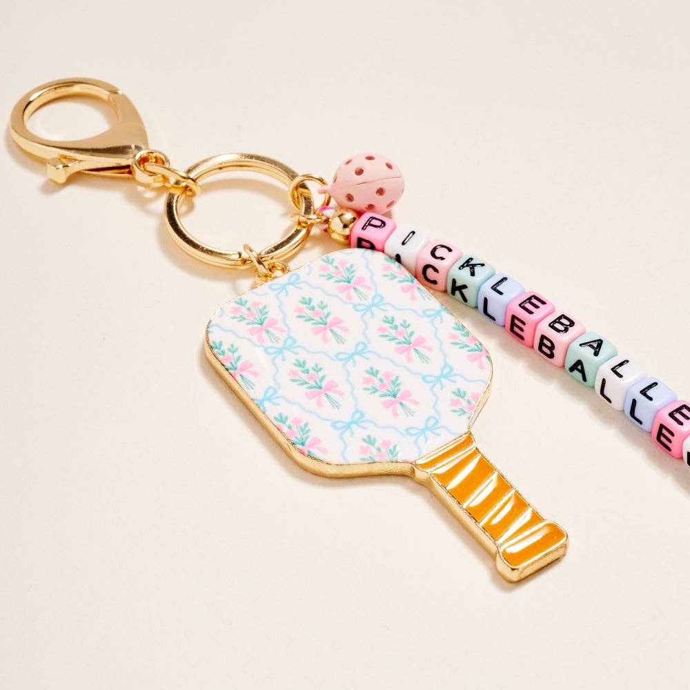Pickleballer Beaded Bag Charm