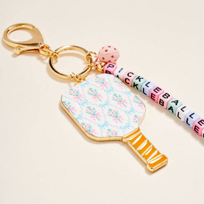 Pickleballer Beaded Bag Charm