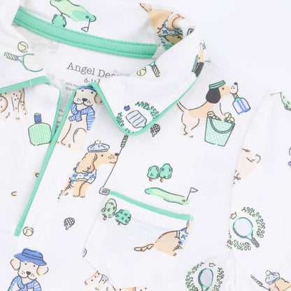 Country Club Dogs Polo Short Set in Neutral