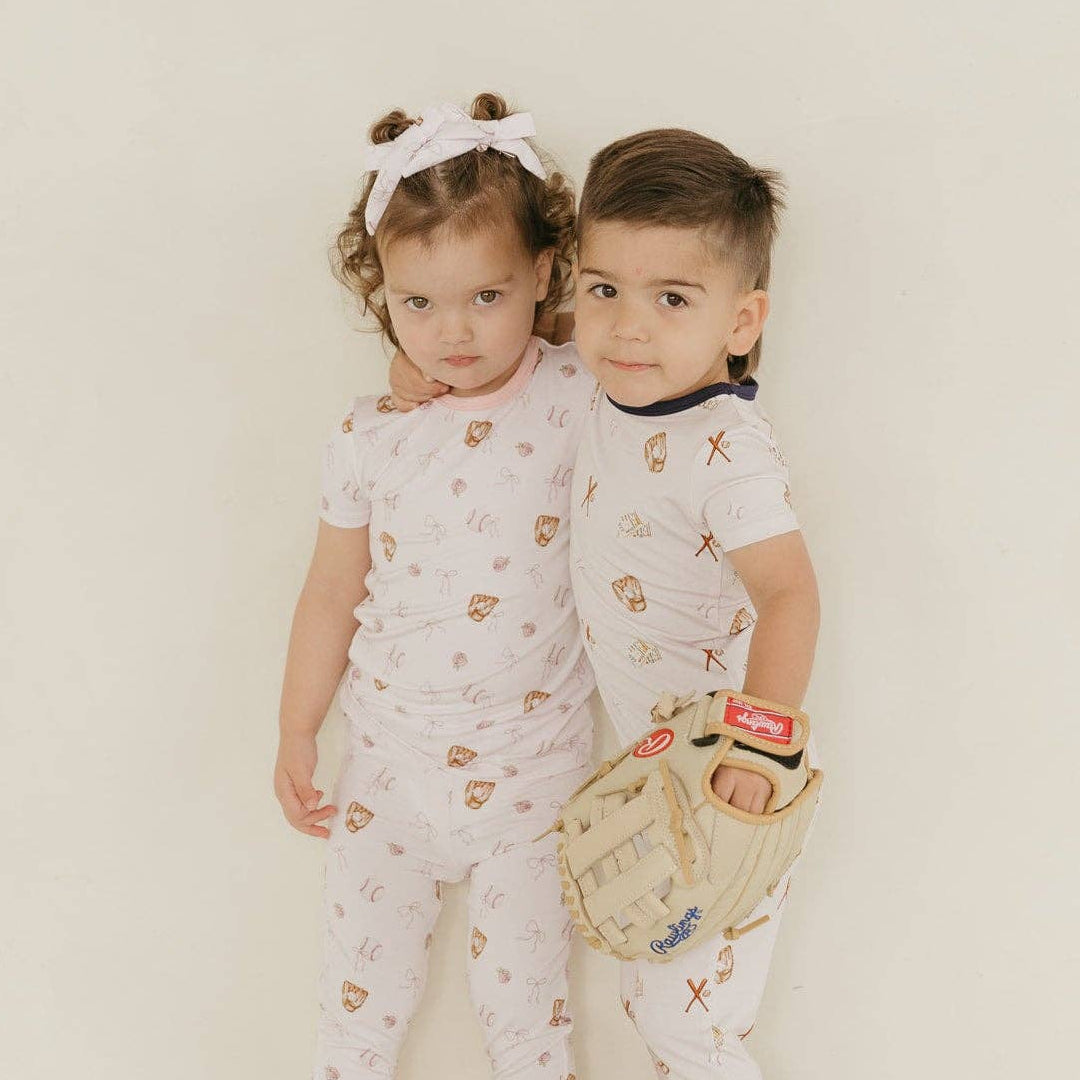 Pink Baseball Bamboo Short Sleeve Pajamas