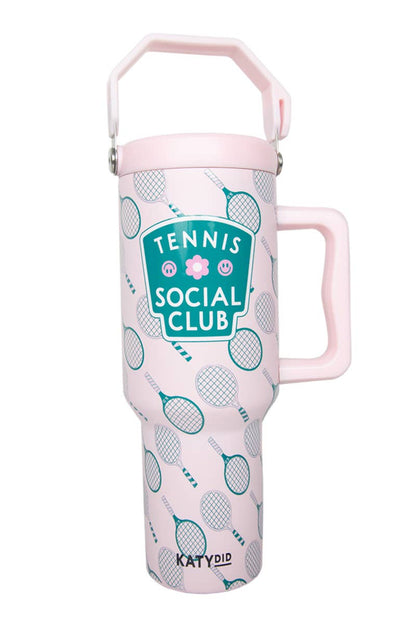 Tennis Social Club 38 Oz Tumbler with Lid Handle