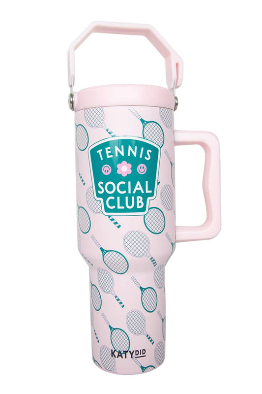 Tennis Social Club 38 Oz Tumbler with Lid Handle