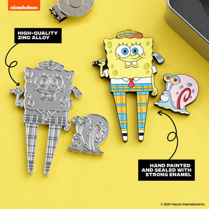 SpongeBob SquarePants divot repair tool and Gary snail ball marker showing front and back enamel detailing