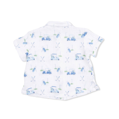 Baby Golf Carts Polo and Casual Short Set in Blue