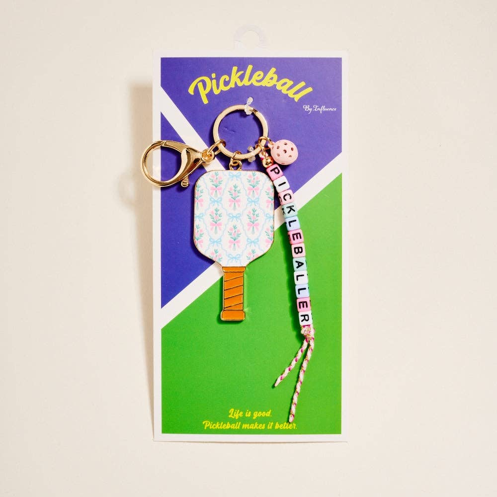 Pickleballer Beaded Bag Charm