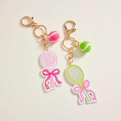 Tennis Racket Bow Bag Charm