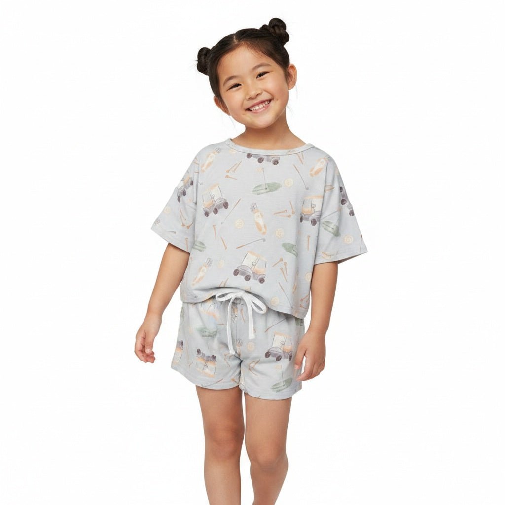 Dusty Blue Bamboo Golf Short Set