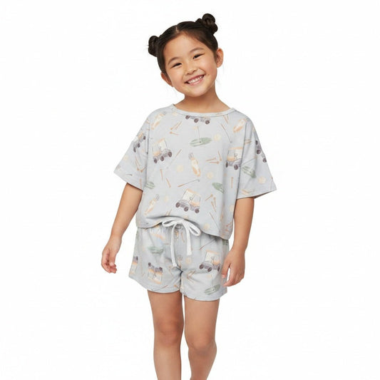 Dusty Blue Bamboo Golf Short Set