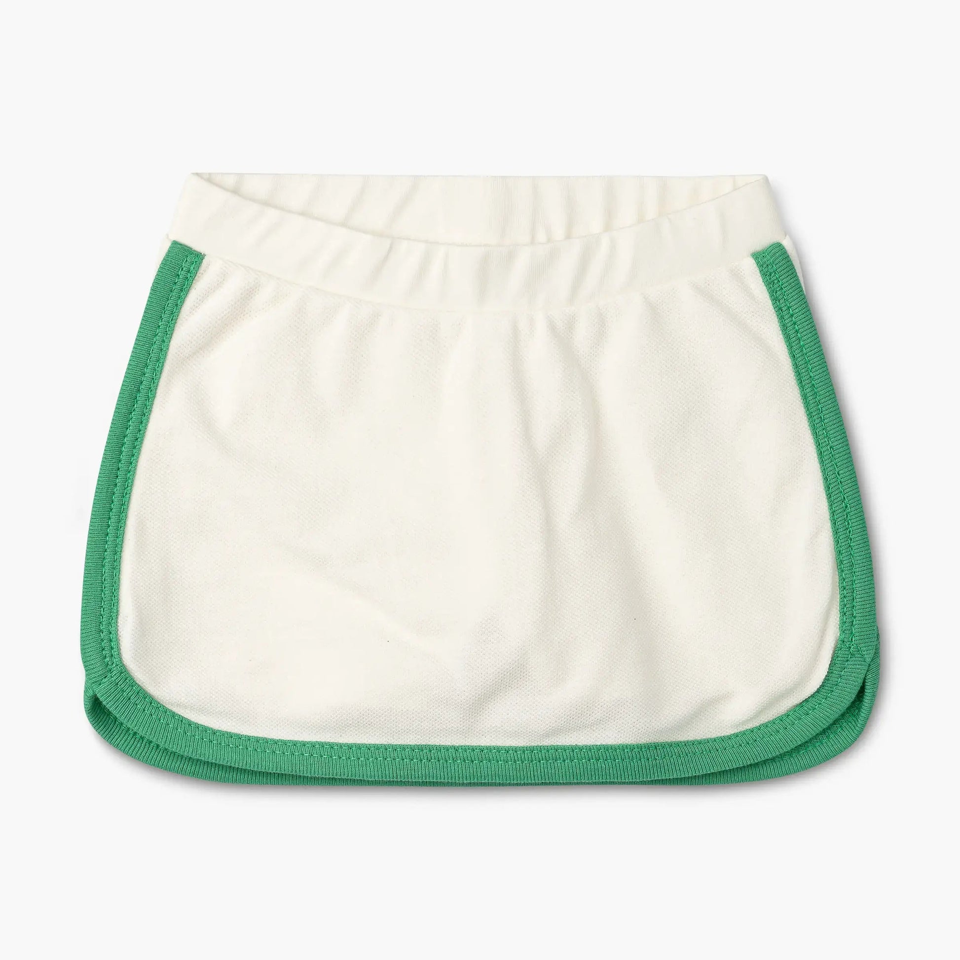 Girls white skort with green trim