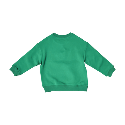 back of kids and toddler green golf sweatshirt