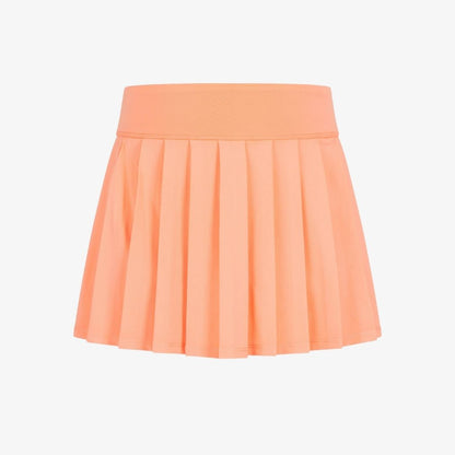Girls jersey pleated everyday skort in dessert flower (an orange/coral color)