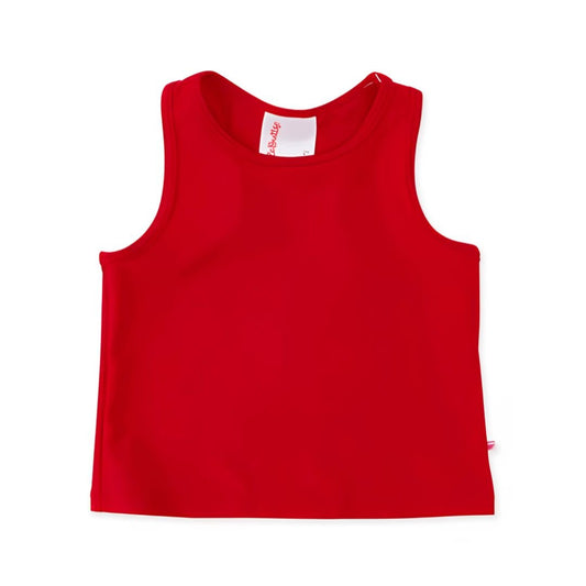 Red activewear tank top front 